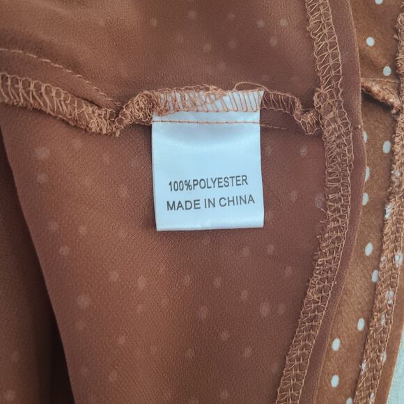 Princess Polly Mini polka dot brown women's mini skirt Size 8 Fall soft girl - Picture 7 of 11